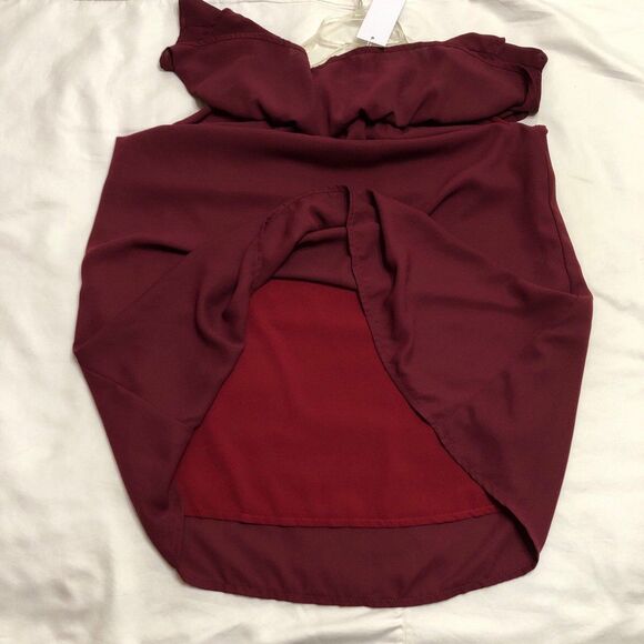 NWT!! Mary & Mabel Dress Size Small Off The Shoulder Maroon Sleeveless Dress - Picture 5 of 10